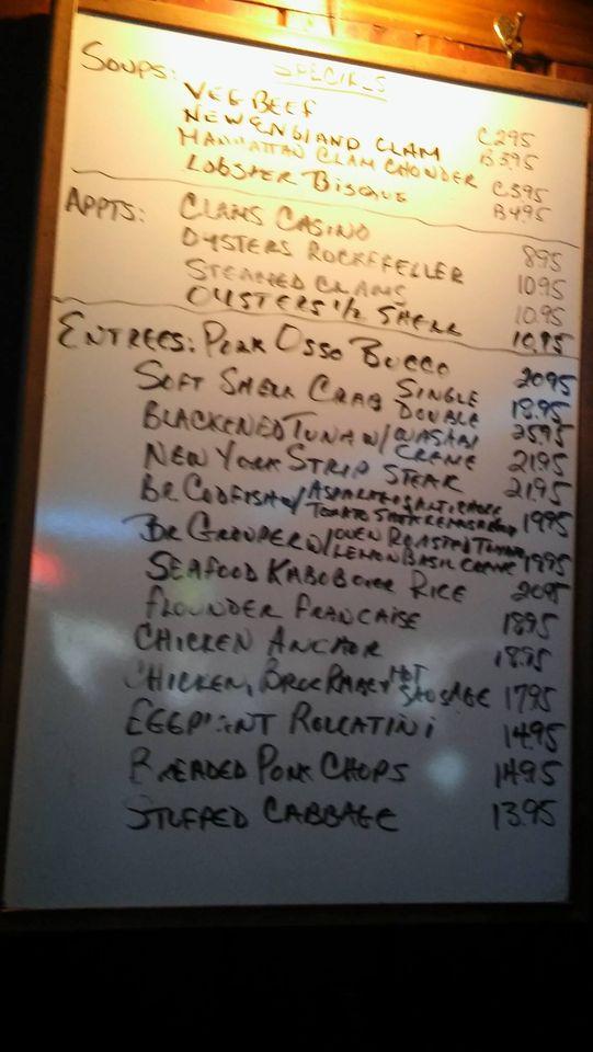 Menu at Anchor Inn pizzeria, Ocean Gate