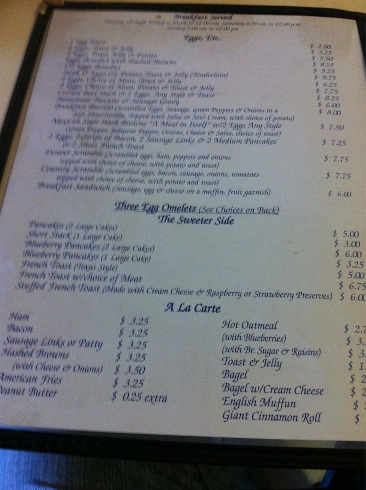 Menu At Three Sisters Old Town Inn Restaurant Middleton