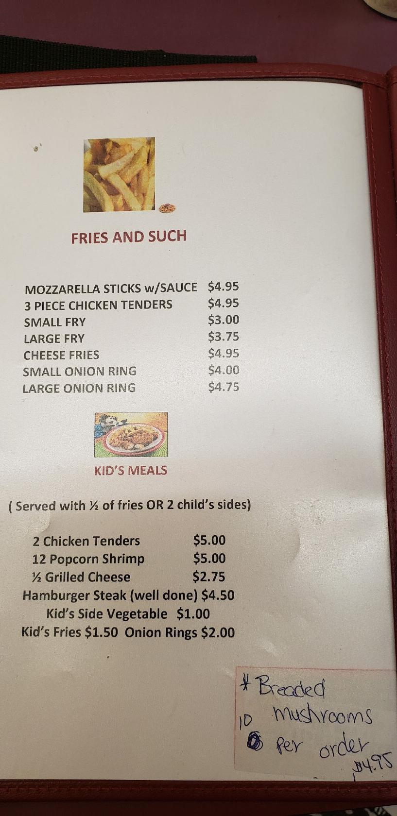 Menu at BG's Family Restaurant, Craigsville