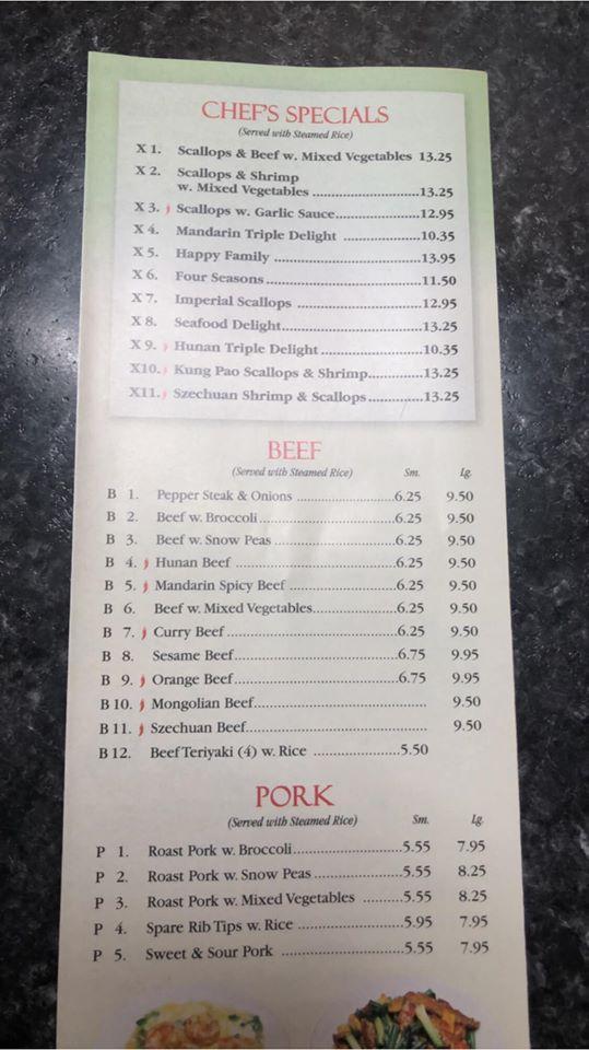 Menu at Charlie's place restaurant, Ahoskie