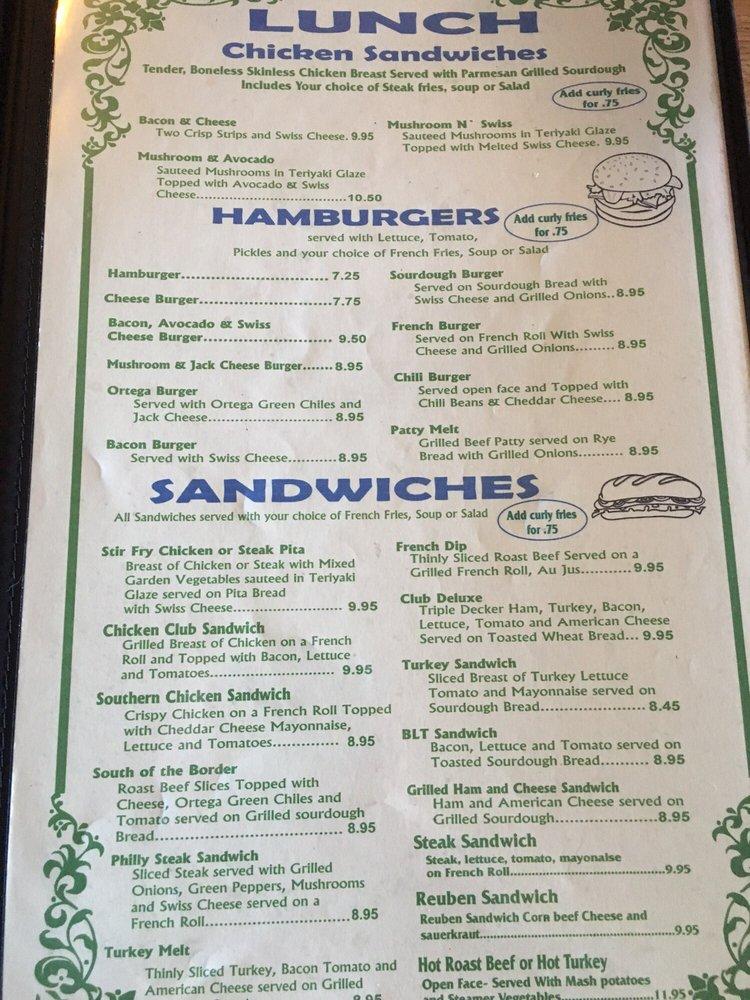 Menu at Waffle Cafe, Manteca