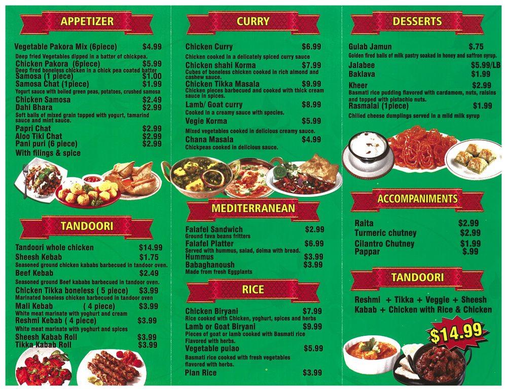 Menu at Karam Restaurant, Schenectady