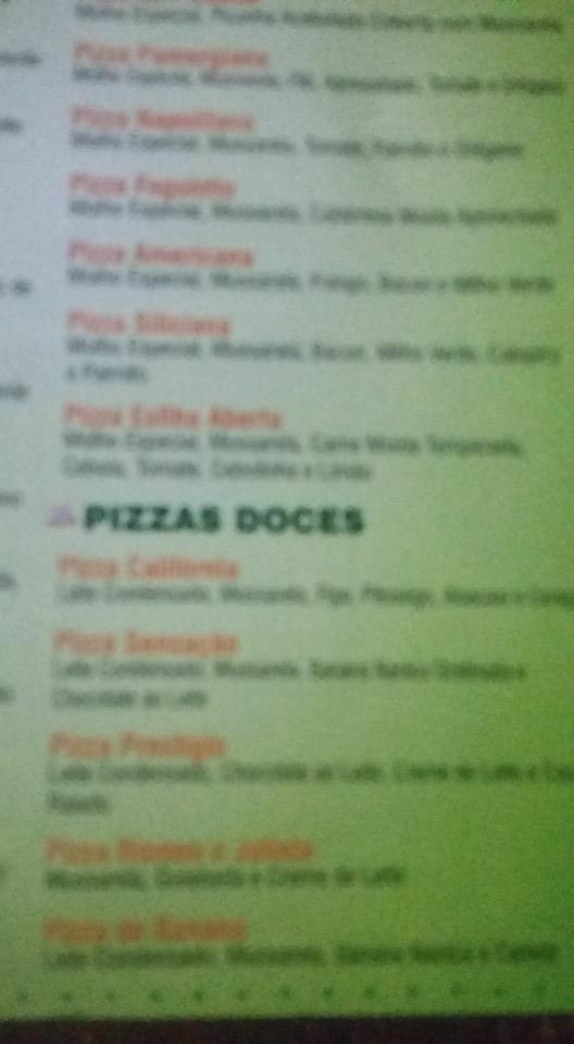 America pizzaria cardápio