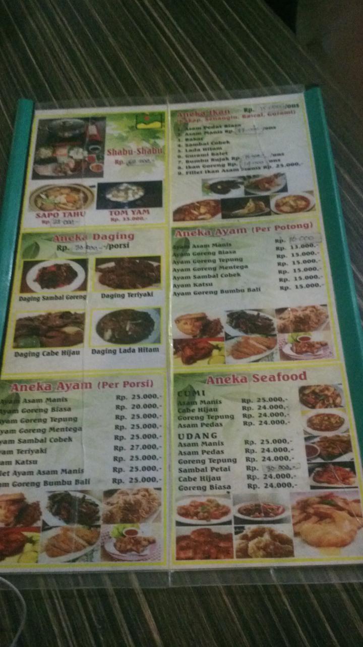 Menu at Bukit Mas Resto restaurant, Pontianak