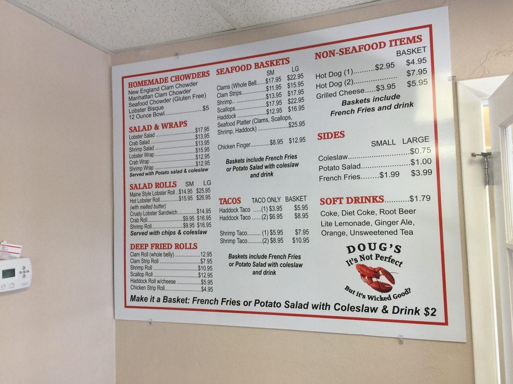 Menu at Doug's Seafood restaurant, Bonita Springs