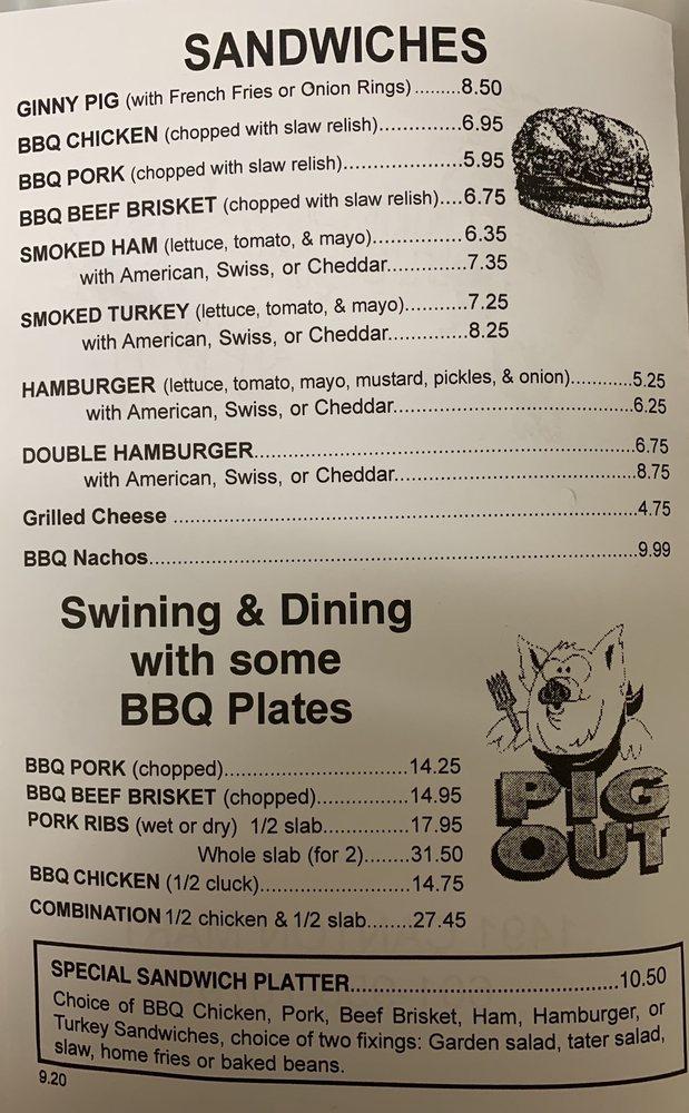 Menu At Hickory Pit BBQ, Jackson