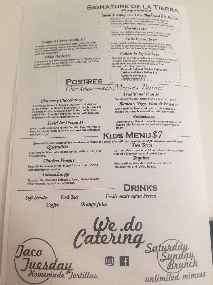 south of the border restaurant menu