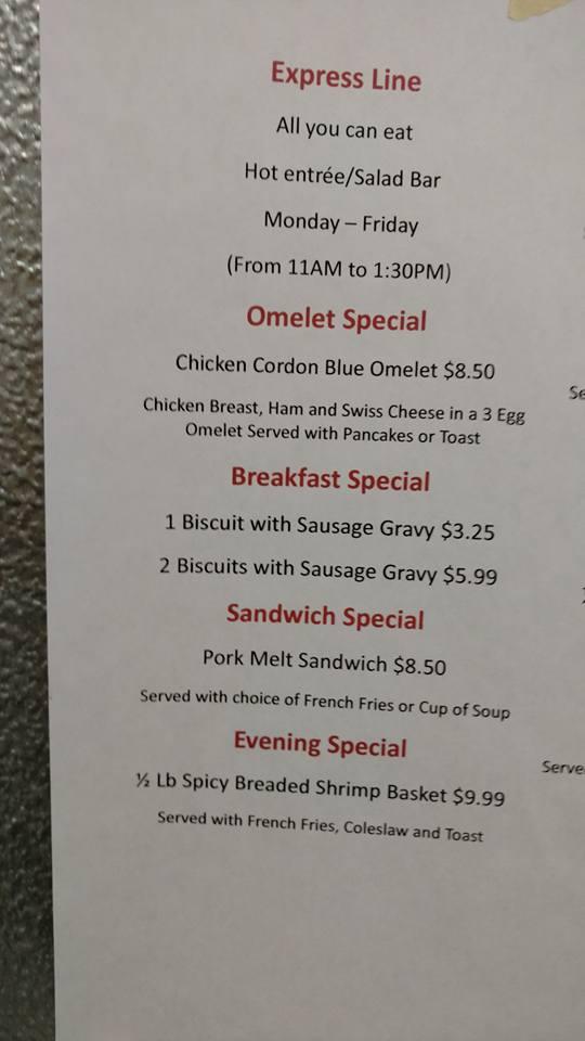 Menu at Prairie Inn restaurant, Carrington, 312 Hwy 281 NE