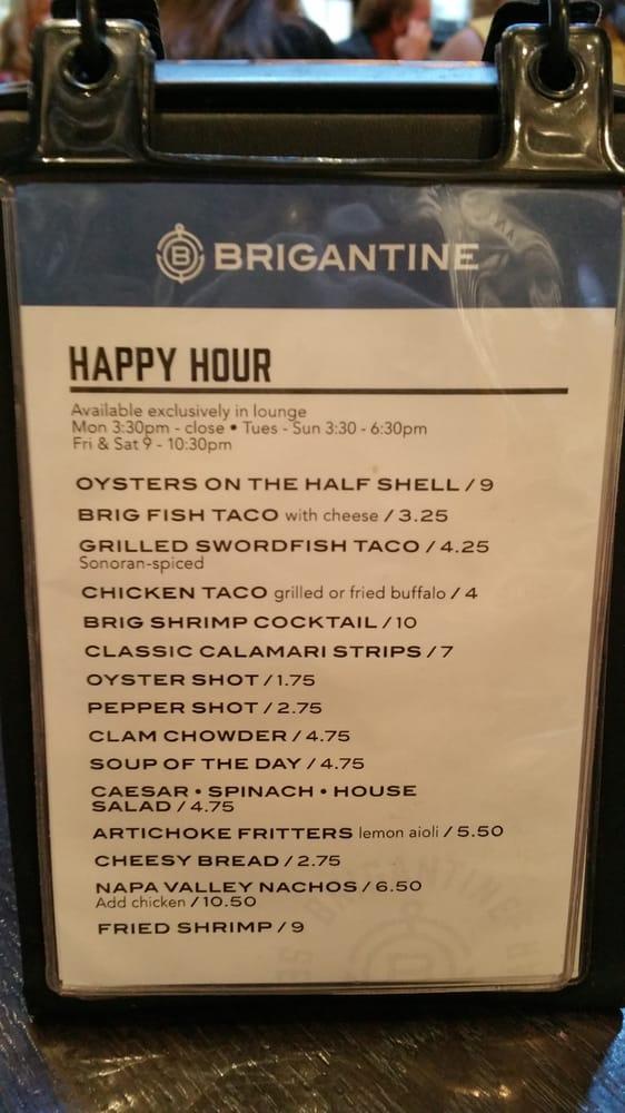 Menu at Brigantine Seafood & Oyster Bar, Escondido, 421 W Felicita Ave