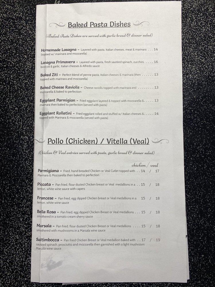 Menu at JoJo's Italian Diner restaurant, Tarpon Springs