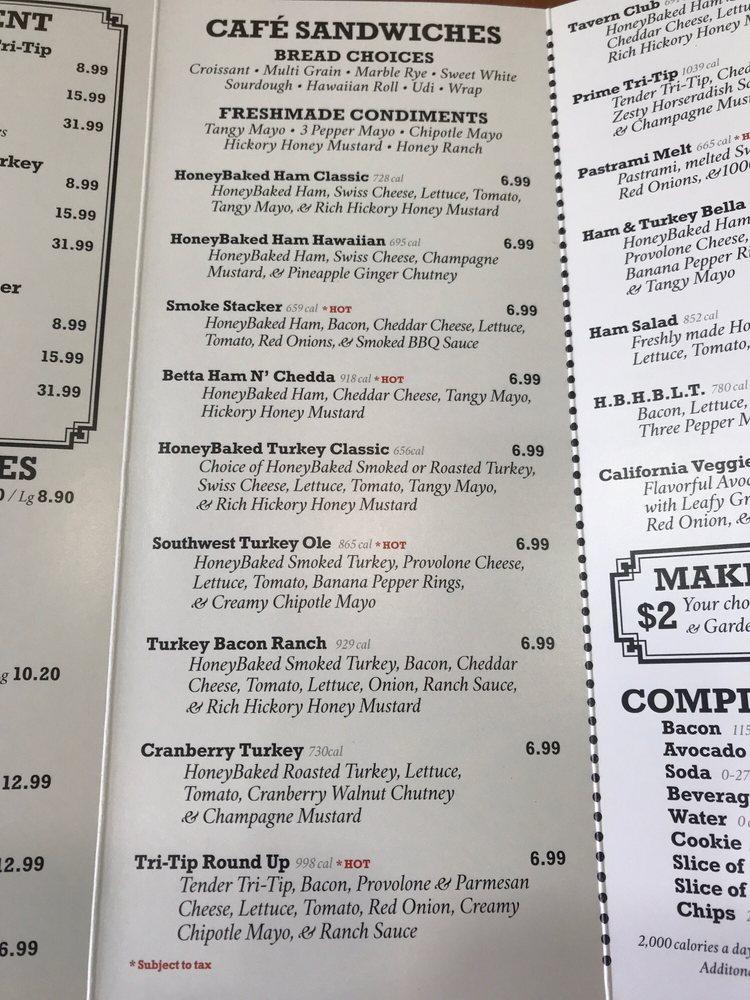 Menu at Honey Baked Ham Company Colma