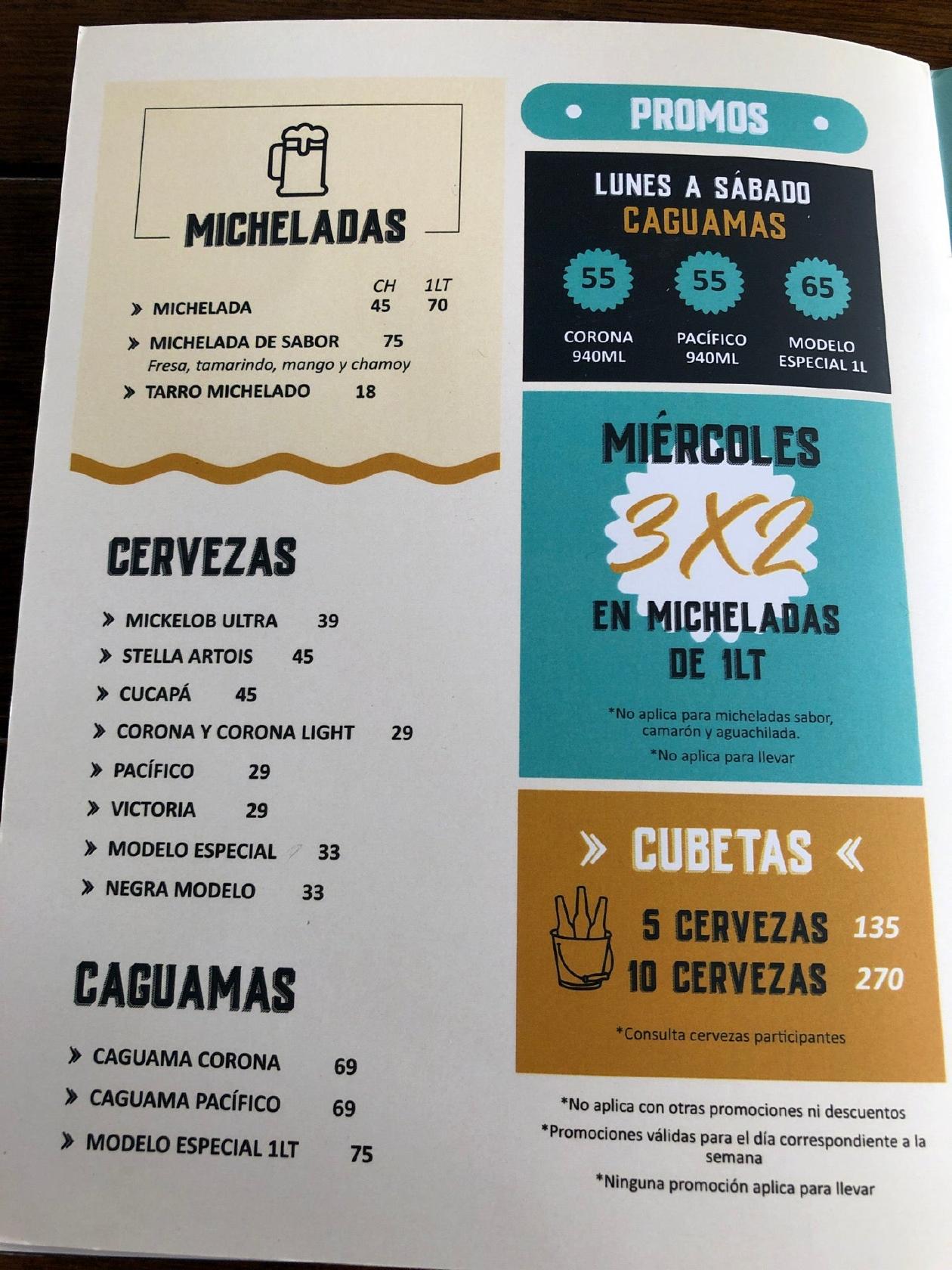 Menu at ANZUELITOS tacos and beer restaurant, Guadalajara, C. Aurelio Aceves 135A