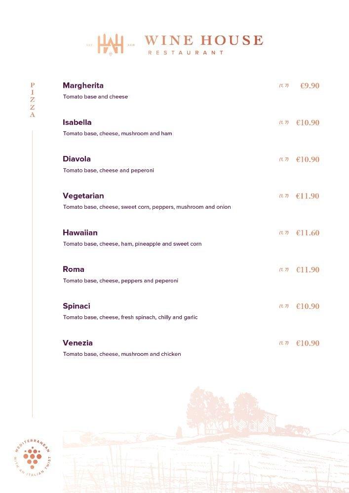 Menu at Wine House Restaurant, Swords
