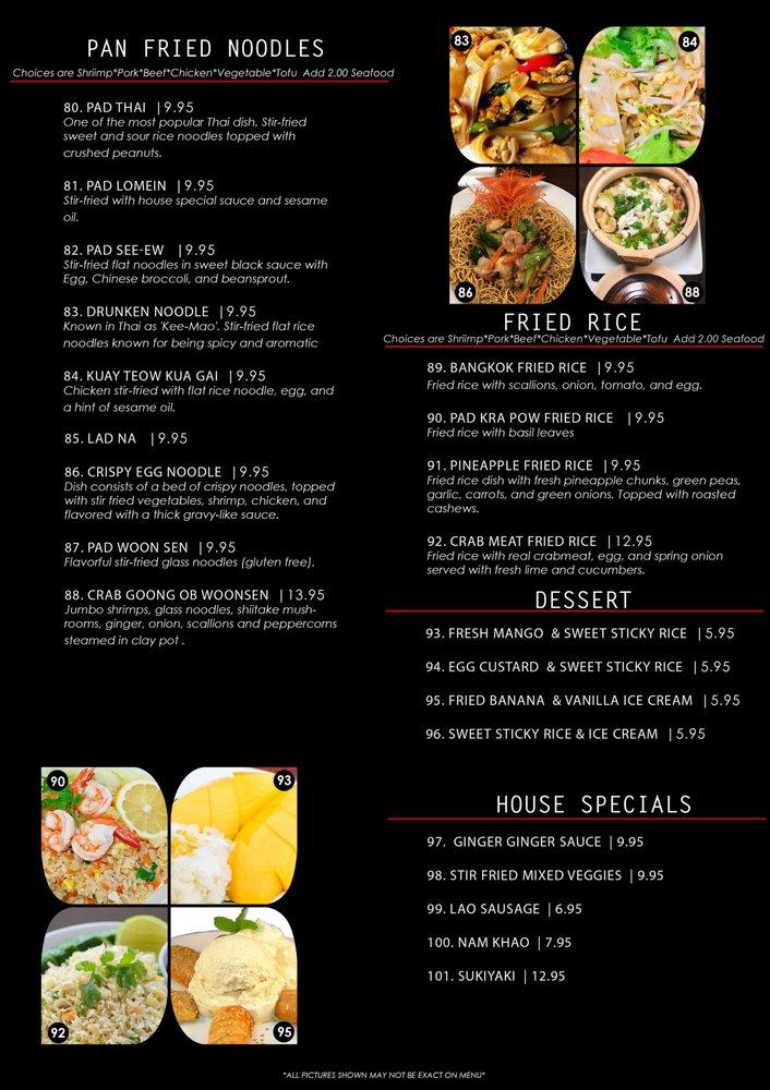 Menu at Asiannights Lao-Thai Cuisine & Bar, Haltom City