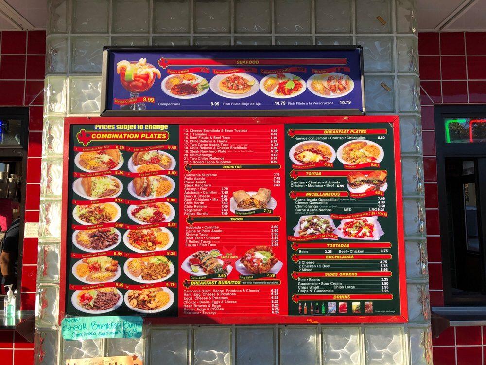 Menu at Salsa Mexican Food restaurant, Poway