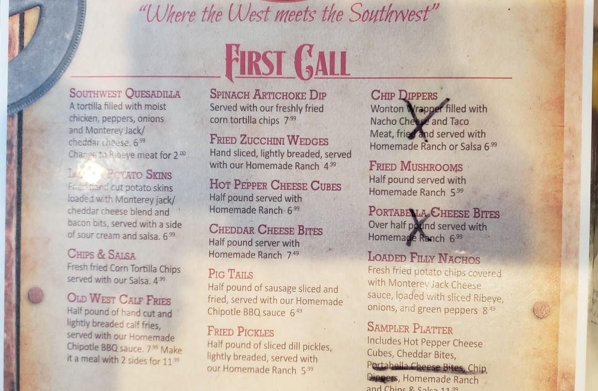 Menu at Krazy Horse pub & bar, Attica, 618 W Ave C