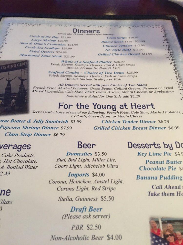Menu At Sam Omie s Restaurant Nags Head Menu at sam omie s restaurant nags head