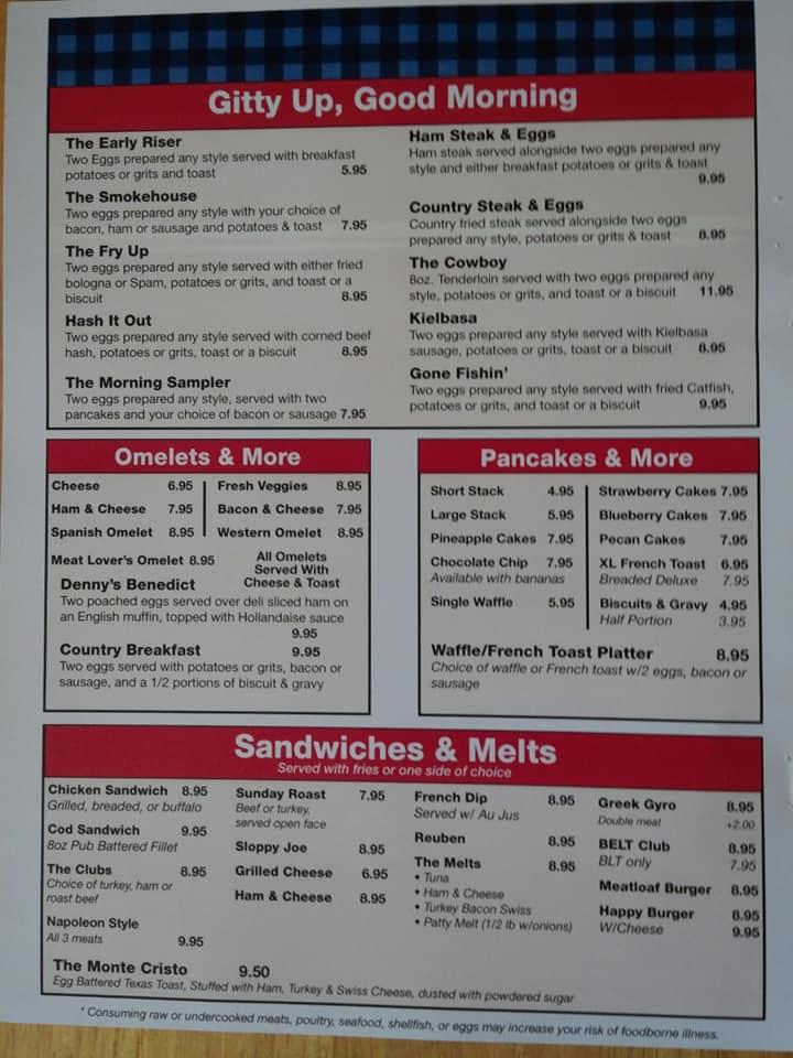 Menu at Happy Chef Restaurant, Lake Placid