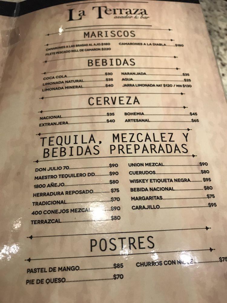 Menu at La Terraza Asador & Bar, Nuevo Laredo, C/ Nuevo León 2916