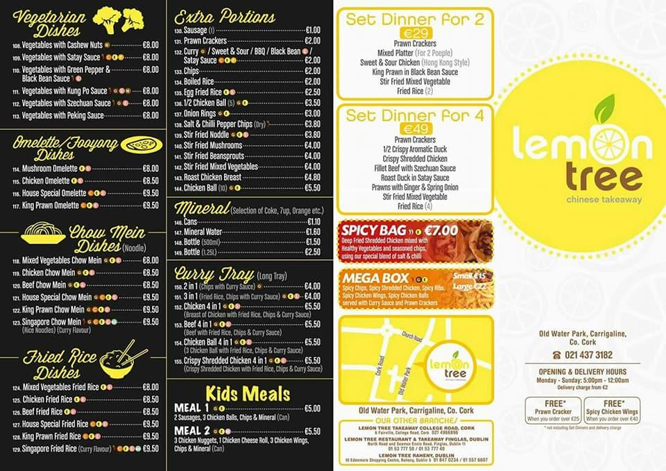 Lemon tree food menu