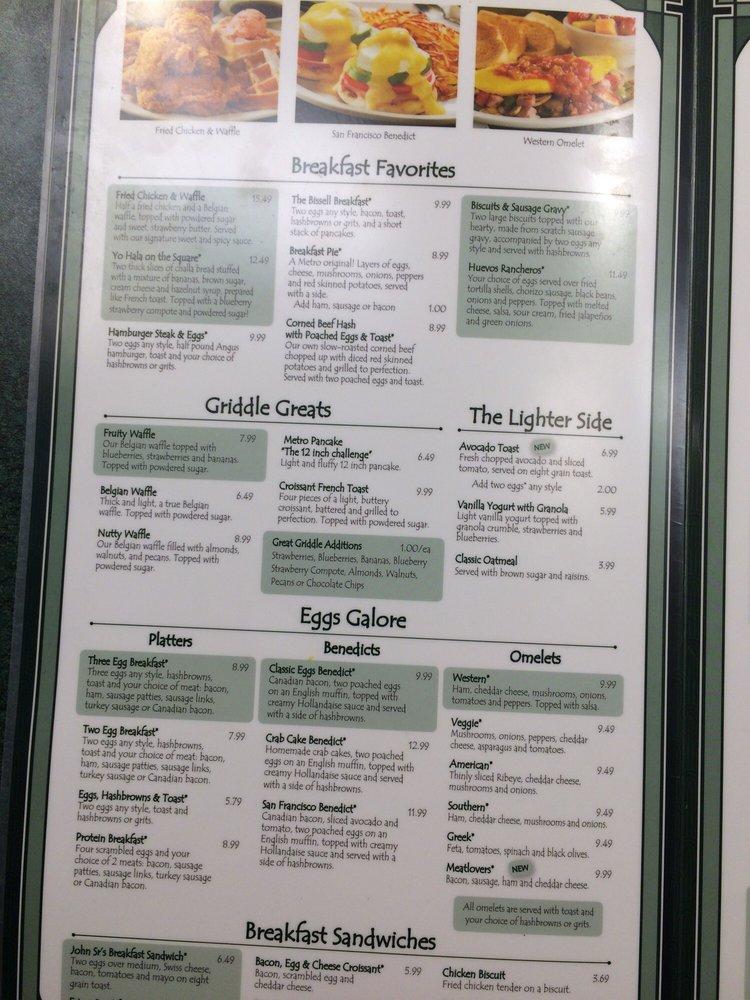 Menu at Metro Diner restaurant, The Villages