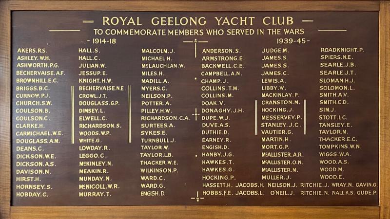 royal yacht club williamstown menu