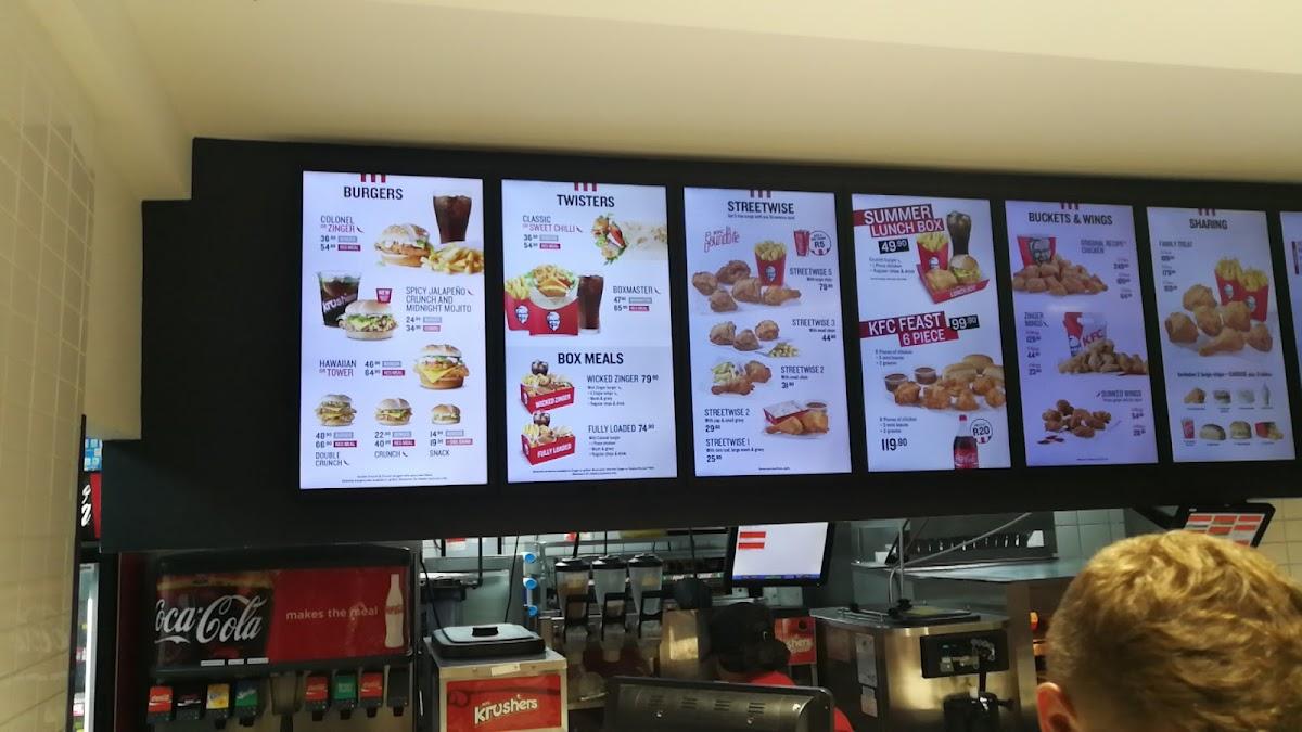 Menu at KFC Springbok restaurant, Springbok