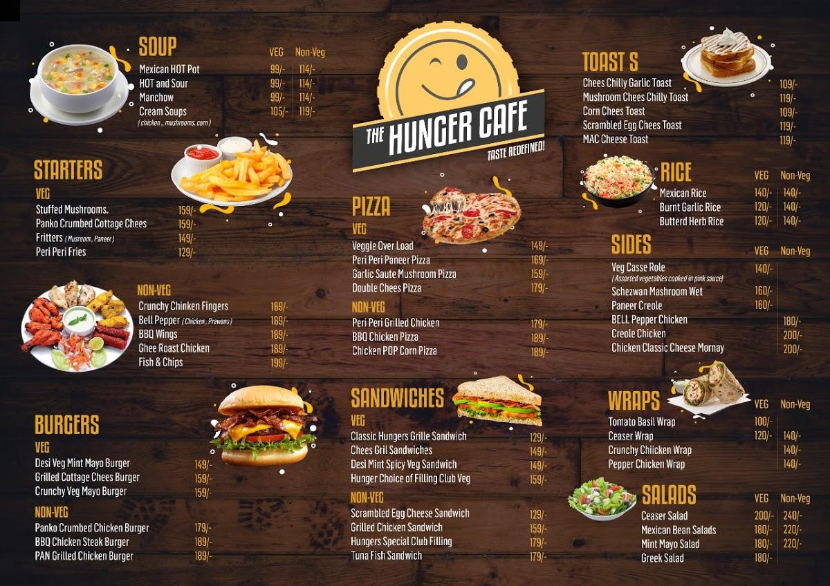 Menu at THE HUNGER CAFE, Visakhapatnam