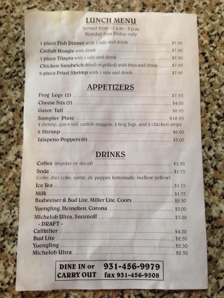 Menu at Catfish Cabin restaurant, Crossville, Peavine Rd