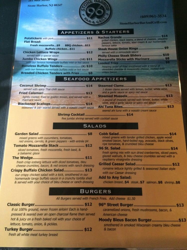 Menu at Stone Harbor Bar & Grill, Stone Harbor