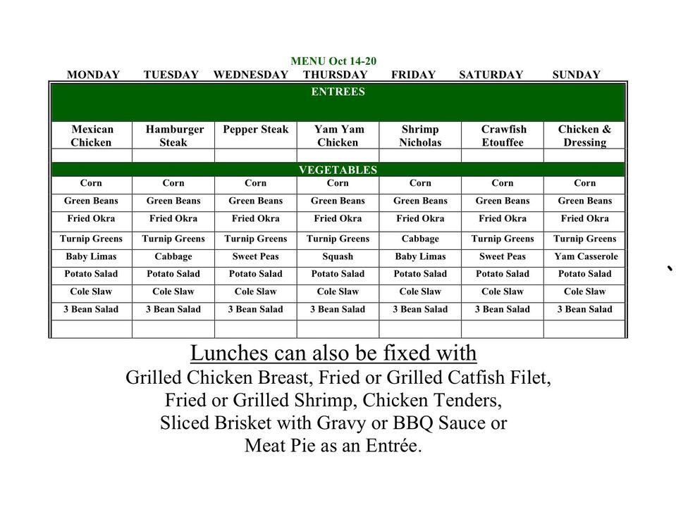 Menu at French Market Express BBQ, Natchitoches, University Pkwy