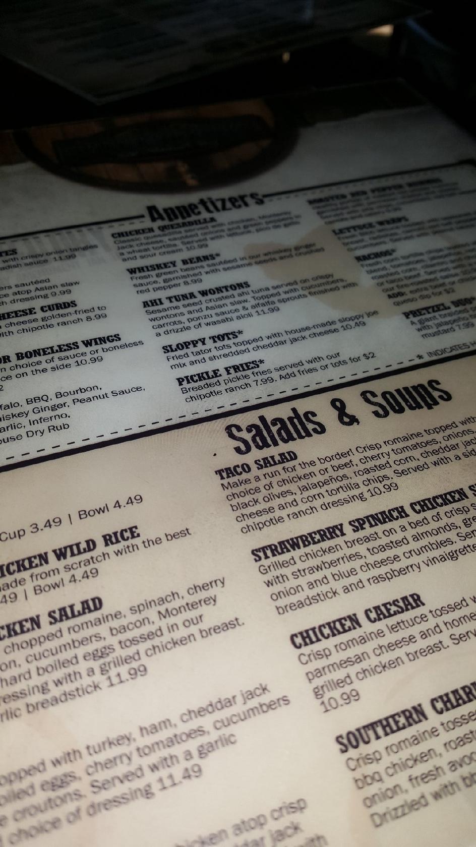 Menu at Willy McCoys pub & bar, Chaska