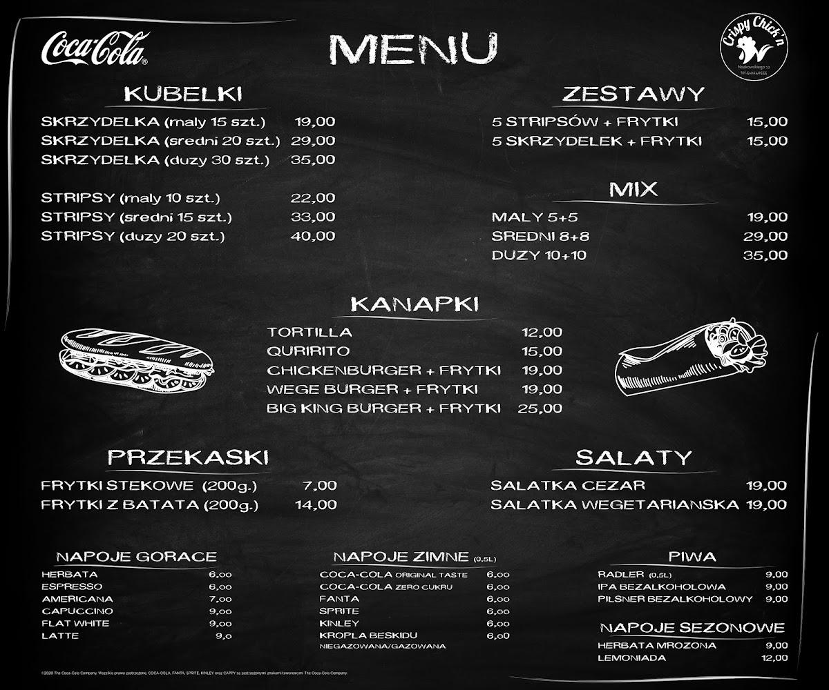 Menu at Zapiekanki_Noakowskiego restaurant, Warsaw