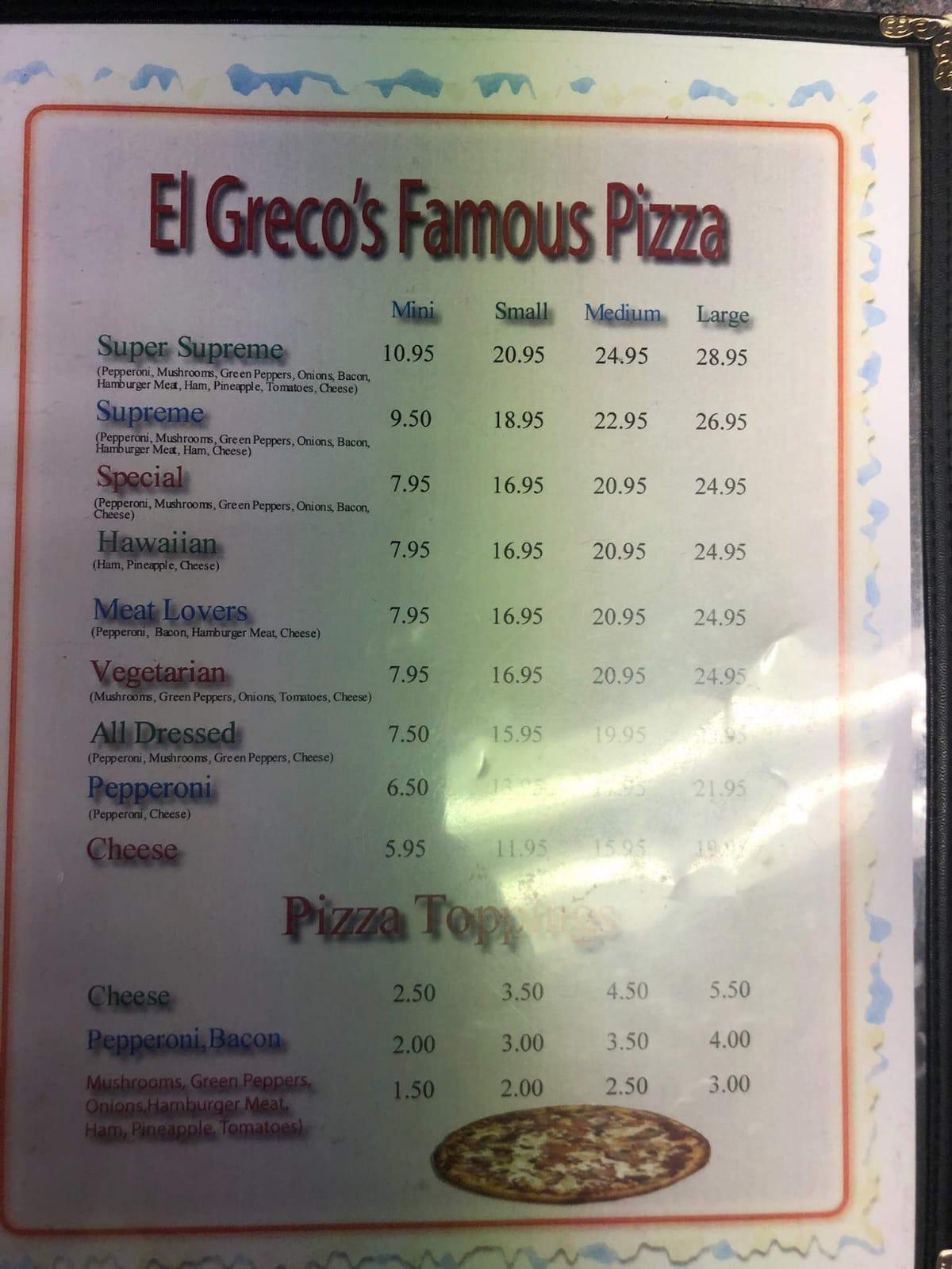 Menu At El Greco Pizzeria Happy Valley Goose Bay   R983 Menu El Greco 2022 10 3 