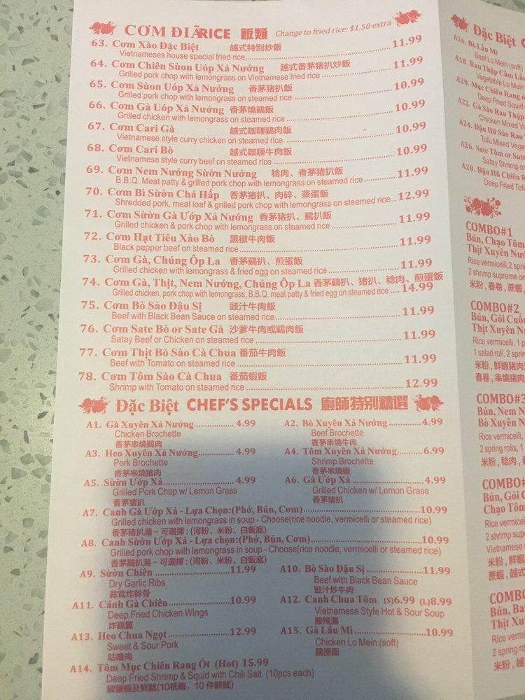 Menu at Noodle Island restaurant, Surrey