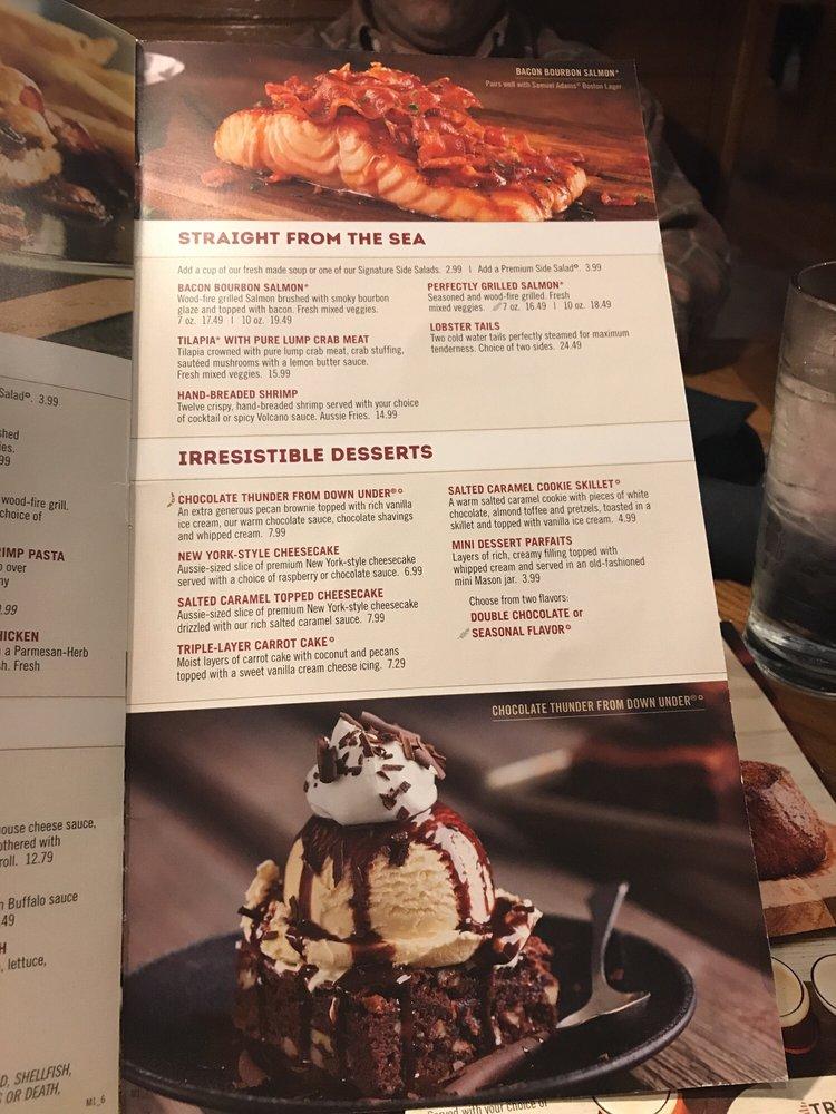 Menu At Outback Steakhouse, Blowing Rock, Valley Blvd