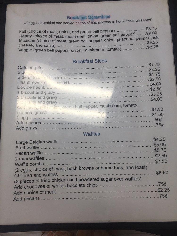 Menu at Waffle Company restaurant, Mount Vernon, a Broadway St