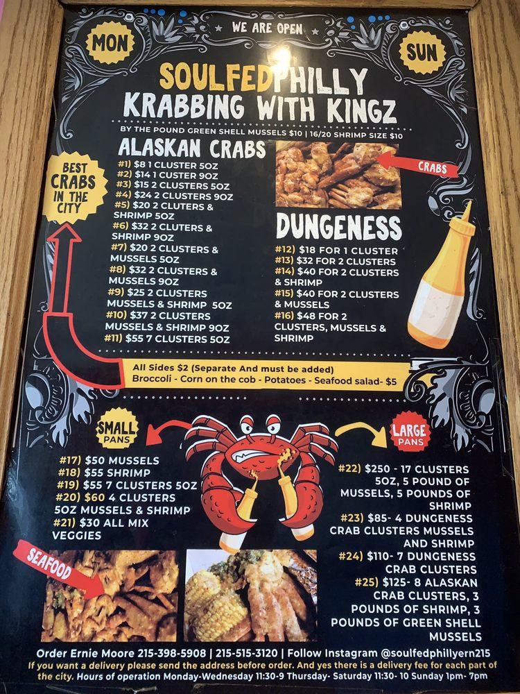Menu at Culture&Crabs pub & bar, Philadelphia, Castor Ave