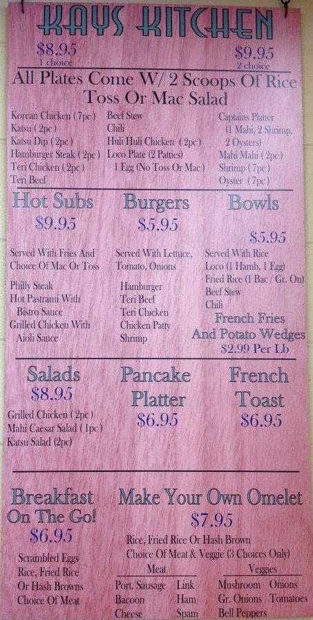 Menu At Kay S Kitchen Kalaoa   R987 Kays Kitchen Menu 2021 09 