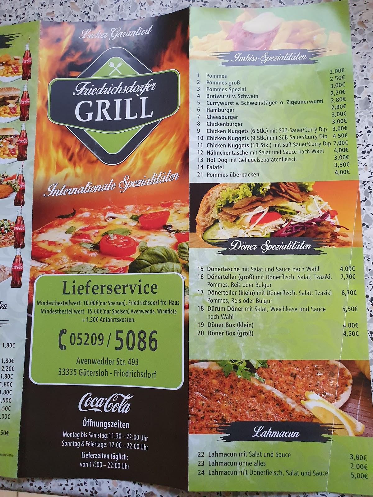 Speisekarte von Friedrichsdorfer Grill pub & Bar, Gütersloh, Avenwedder