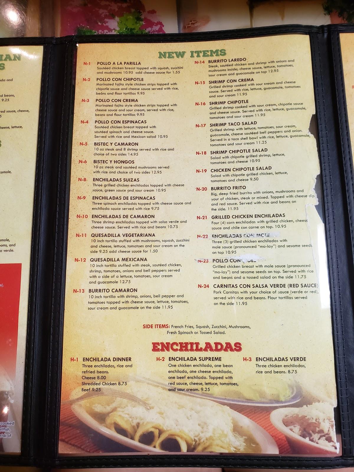 Menu at Laredo Mexican Restaurant, Keystone Heights, State Rte 100