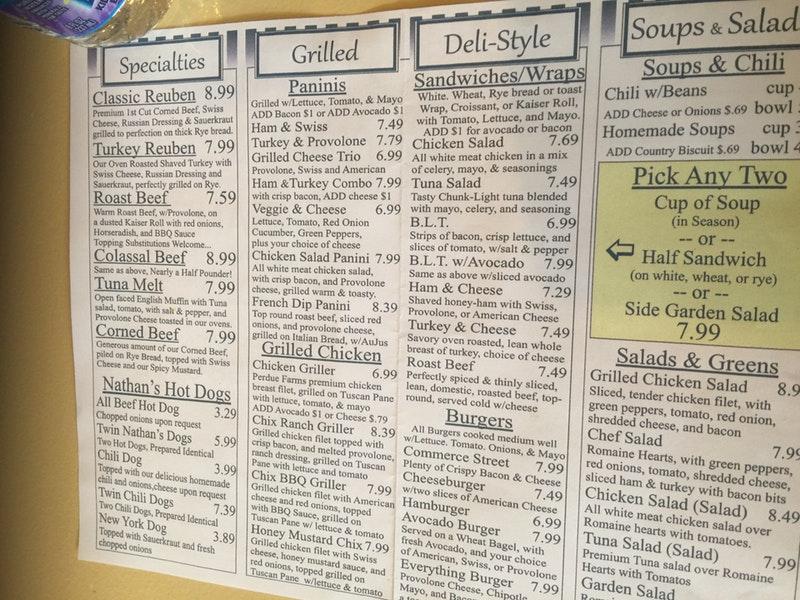Menu at Commerce Street Creamery Cafe Bistro, Centreville, 110 N