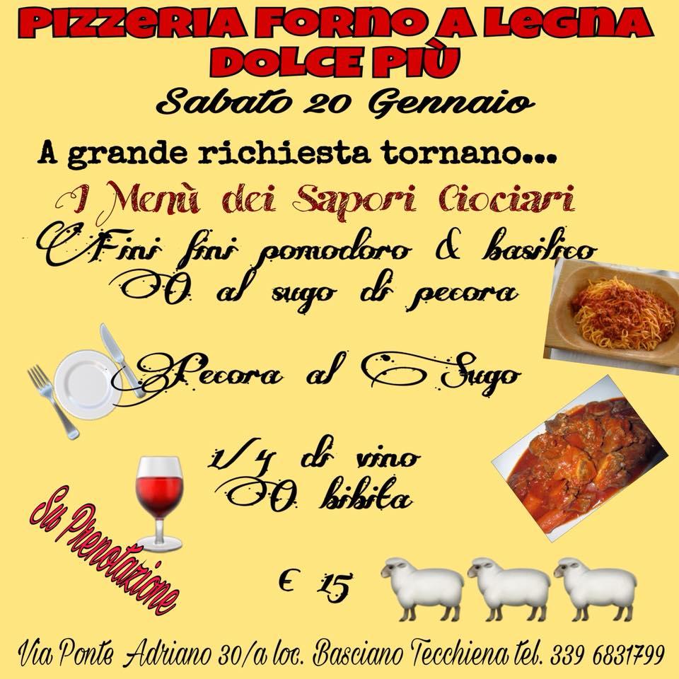 Menu at Pizzeria Forno a Legna DOLCE E PIÙ, Tecchiena