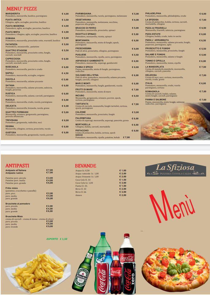 Menu At Pizzeria La Sfiziosa Ravanusa