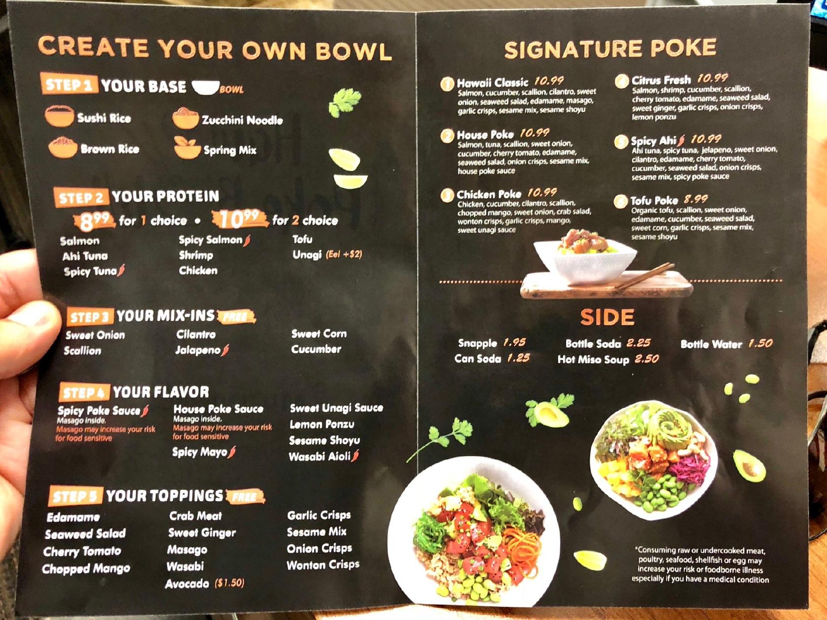 Menu at Hawaii Poke Bowl Forks restaurant, Easton