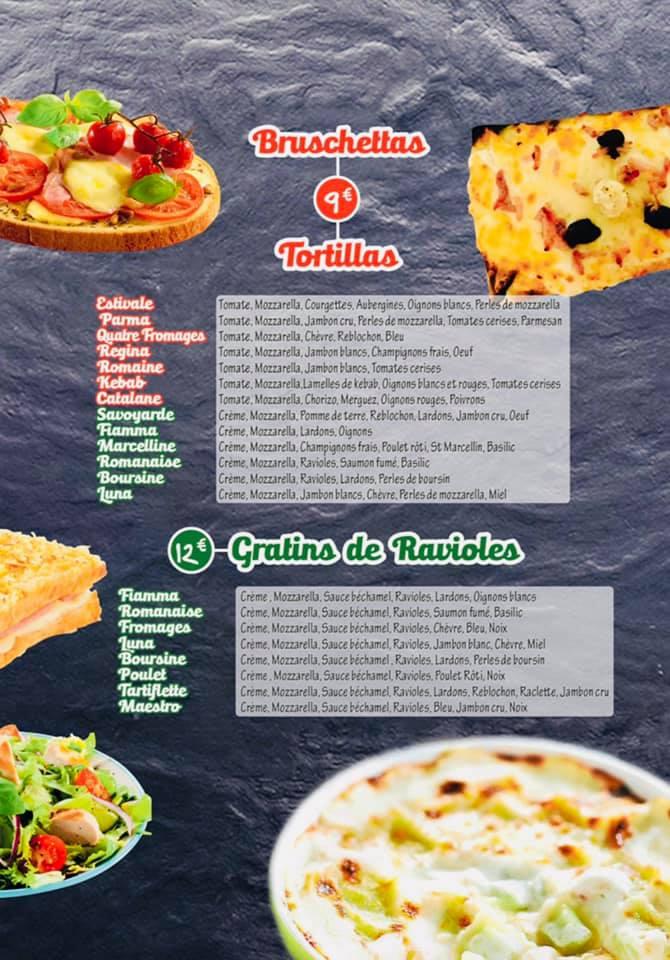 Menu at Pizza Del Sol restaurant, Davézieux