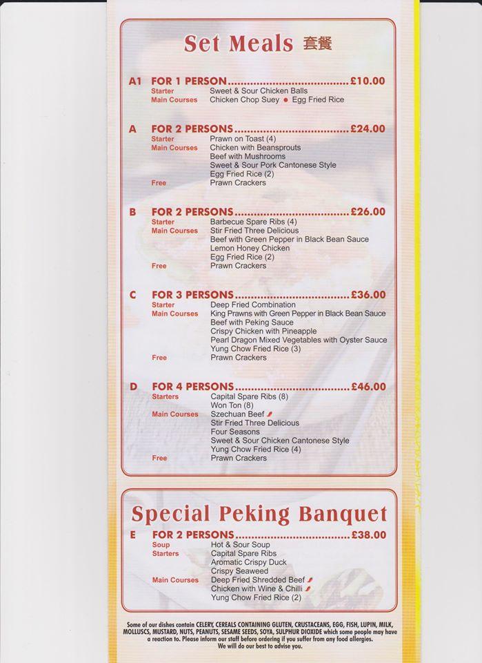 Menu at Pearl Dragon Chinese Takeaway fast food, Tean
