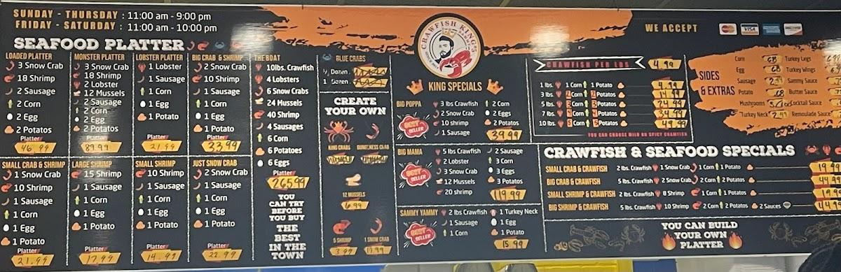 Menu At Sammy Crawfish King 4 Restaurant Shreveport