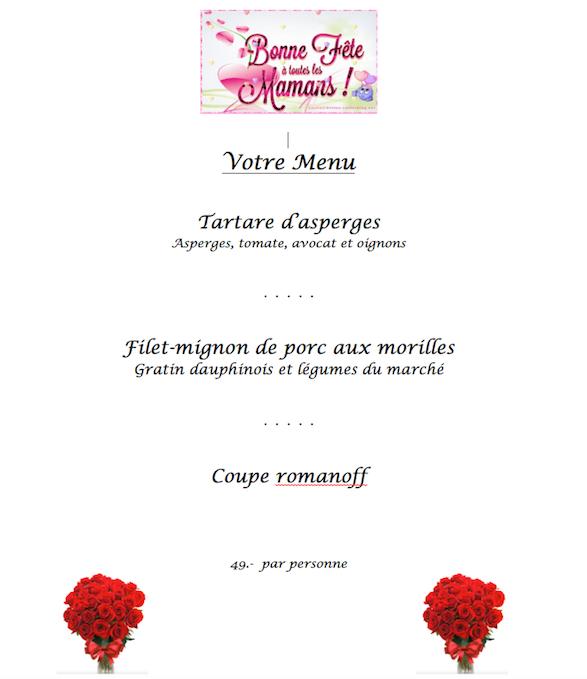Menu de Le Chavalard