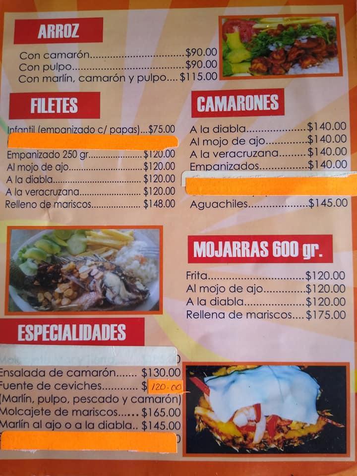 Menu at Tío Kamaroneto restaurant, Ixmiquilpan